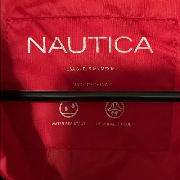 Nautica Bold Red Jacket with Detachable Hood - Picture 3 of 3